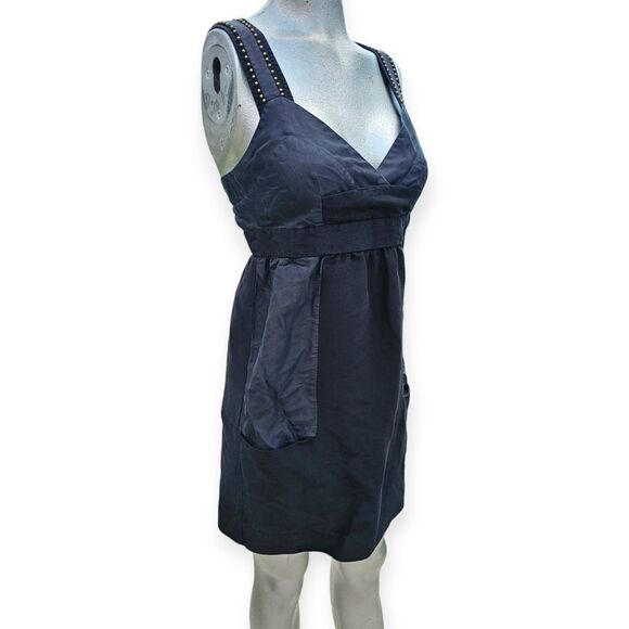 See By Chloe Black Grey Cotton & Silk Dress Size 4 - Picture 1 of 11